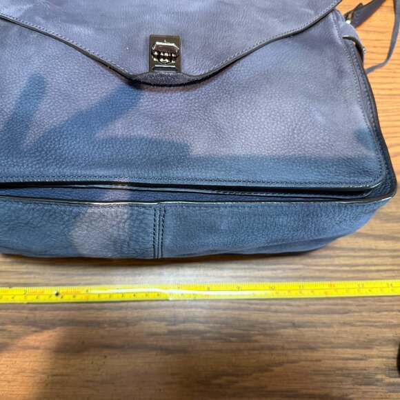 Rebecca Minkoff Darren Messenger Bag Blue Nubuck Crossbody - Picture 8 of 16